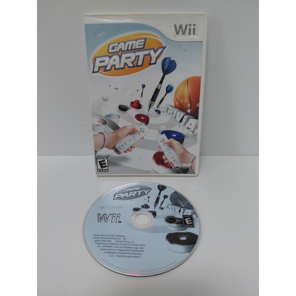 Game Party Nintendo Wii Midway 2007 Classic Skill Games Darts Trivia Hoop Shoot